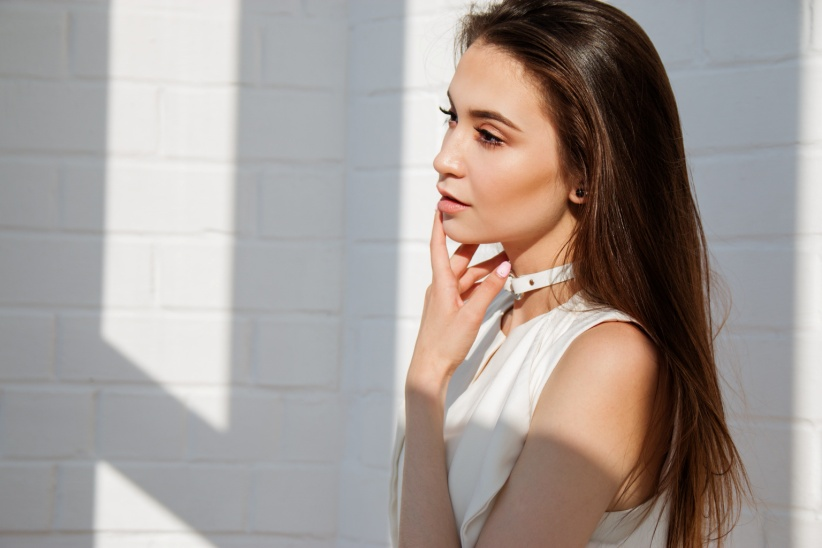 Portrait of a woman in sunlight
