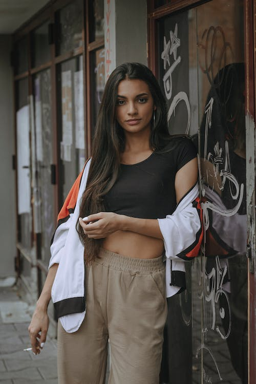 A woman with dark hair