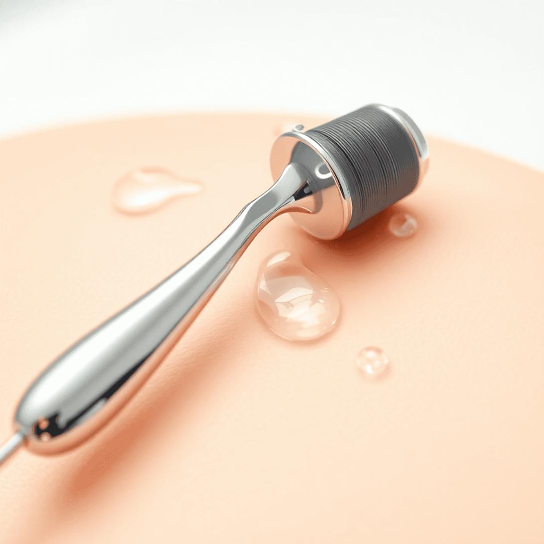 7 Game-Changing Best Hyaluronic Acid Picks for Safer Derma-Roller Results 1 A derma roller glides over hydrated skin with clear serum droplets—highlighting how the Best Hyaluronic Acid enhances penetration, boosts moisture, and supports smoother results.