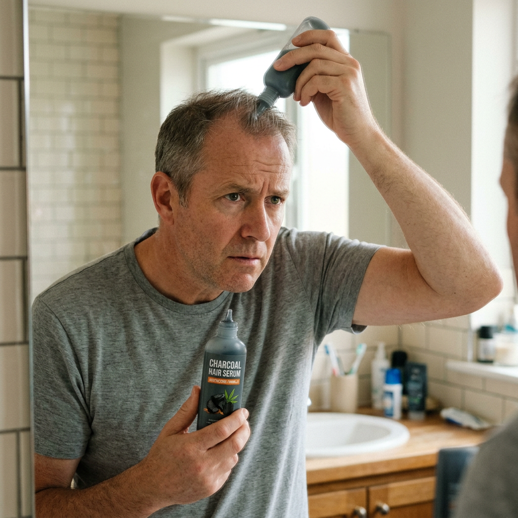 Hair loss serum shown with scalp treatment products and growth factor hair regrowth serum
