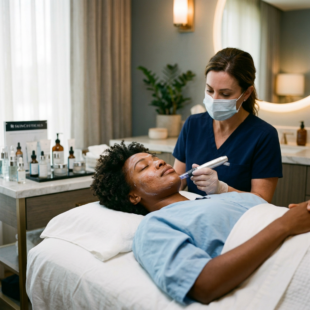 5 Vital Facts About Sterile Hyaluronic Acid Serum Microneedling 1 Sterile hyaluronic acid serum microneedling shown with glide products and growth factor skincare