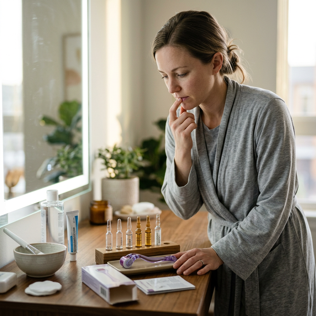 Best ampoules for microneedling shown with sterile single-use vials and growth factor serum